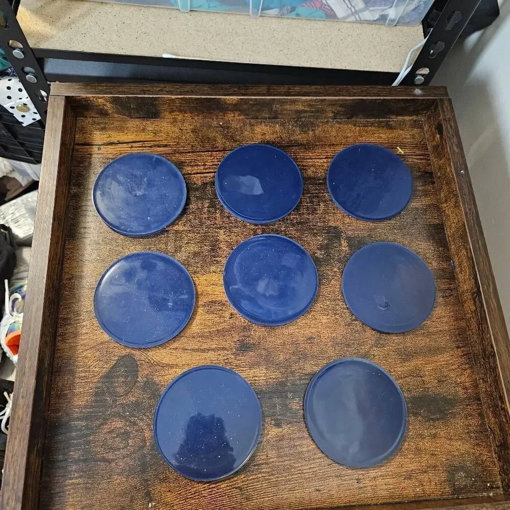 Set of 8 UVA Virginia Cavaliers Vinyl Drink Coasters Blue Sabra